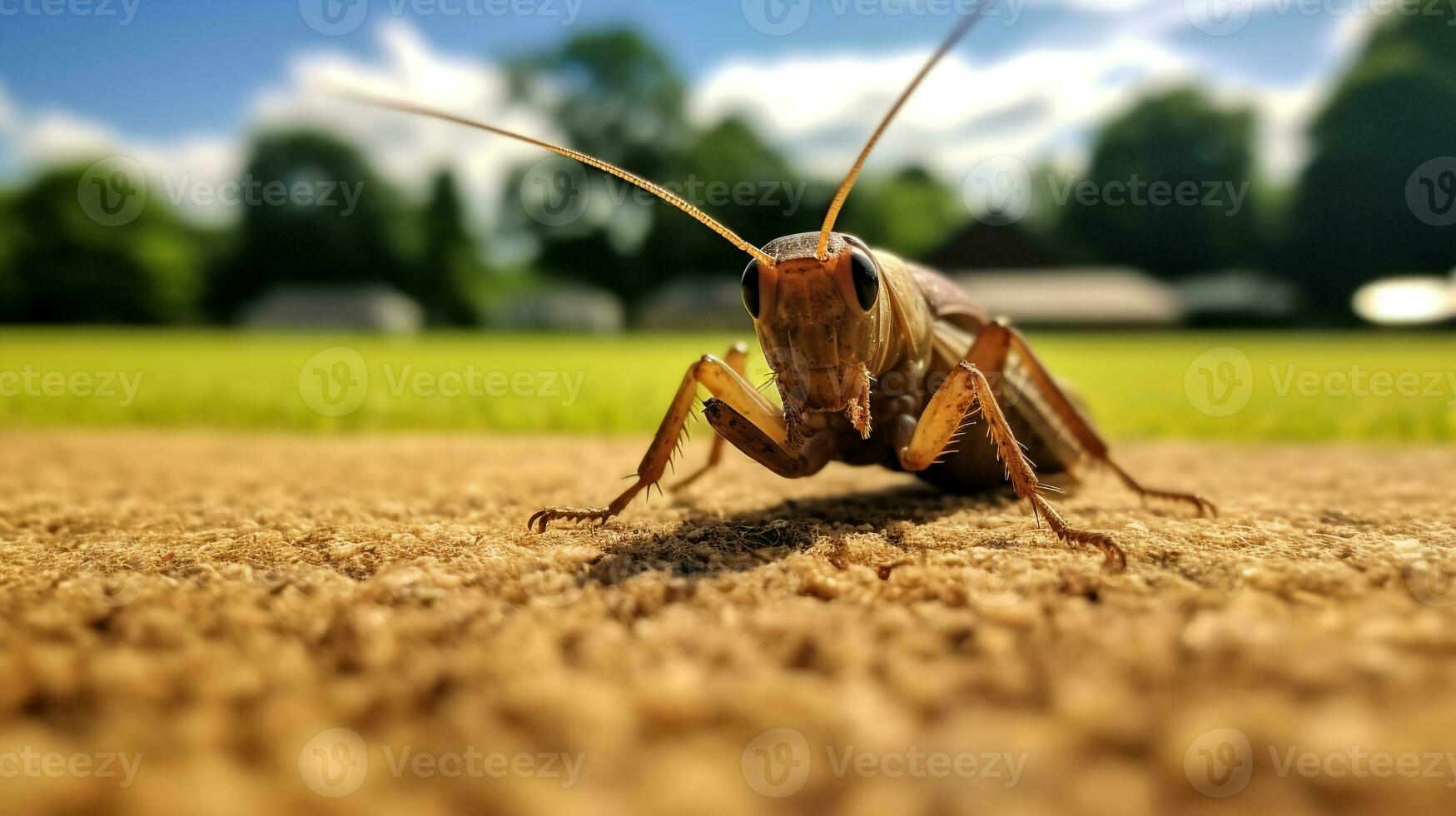 ai generado foto de Grillo en un suelo. generativo ai