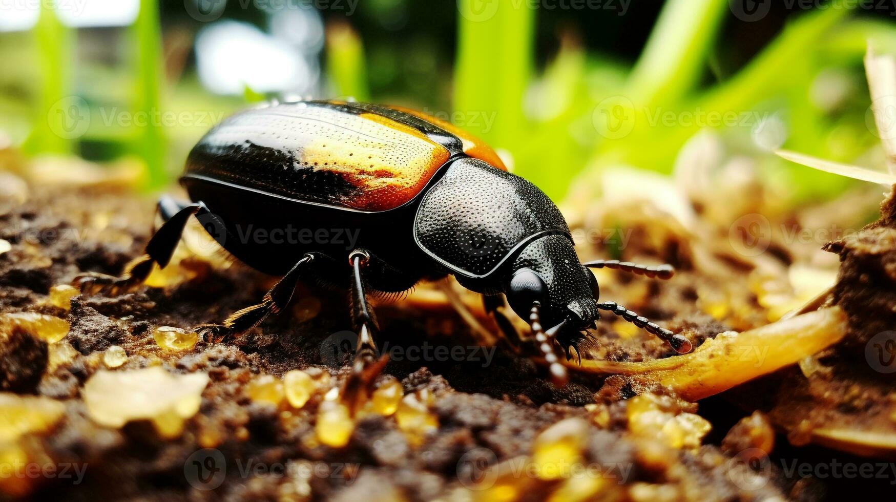 AI generated Photo of Flea Beetle on a ground. Generative AI