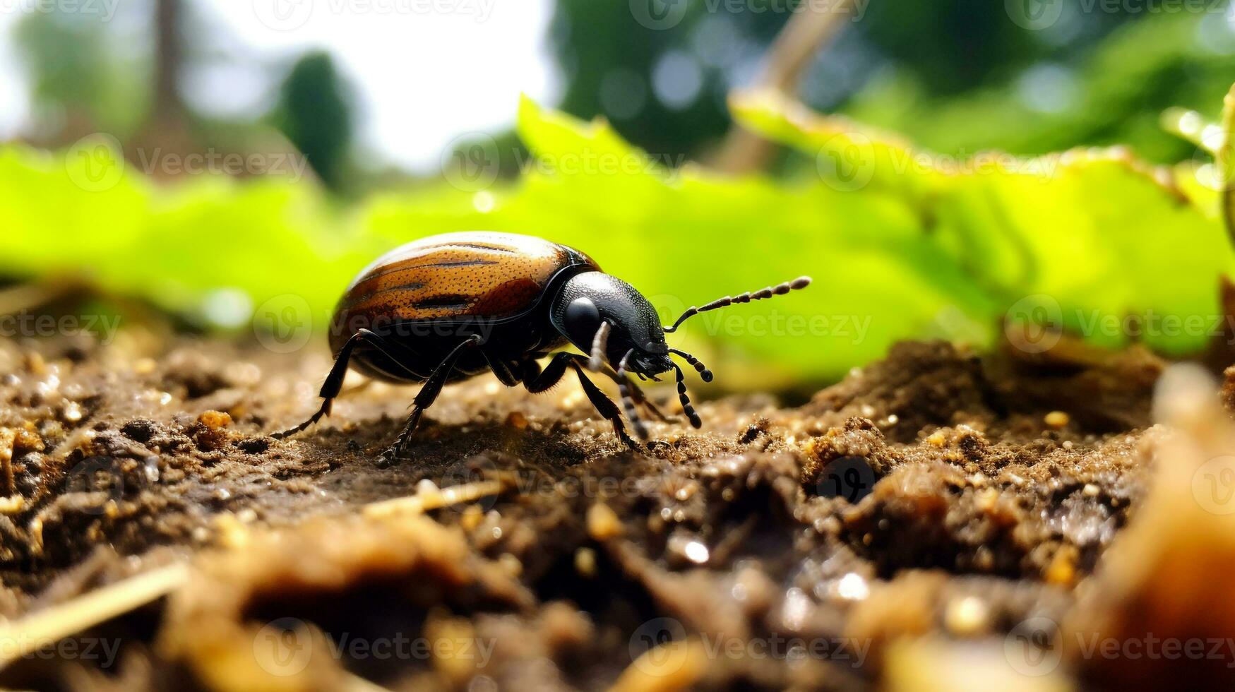 ai generado foto de pulga escarabajo en un suelo. generativo ai