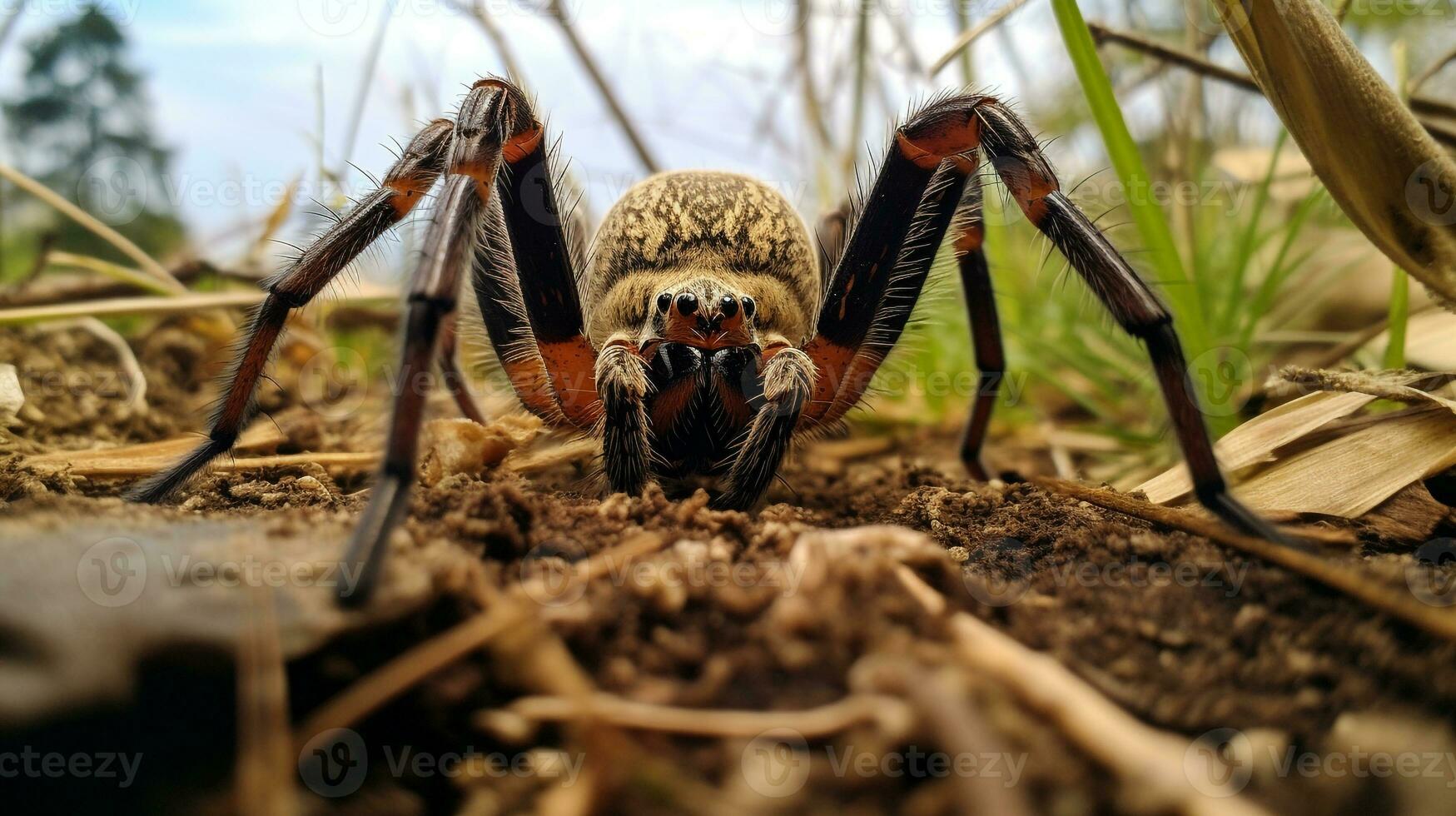 ai generado foto de pescar araña en un suelo. generativo ai