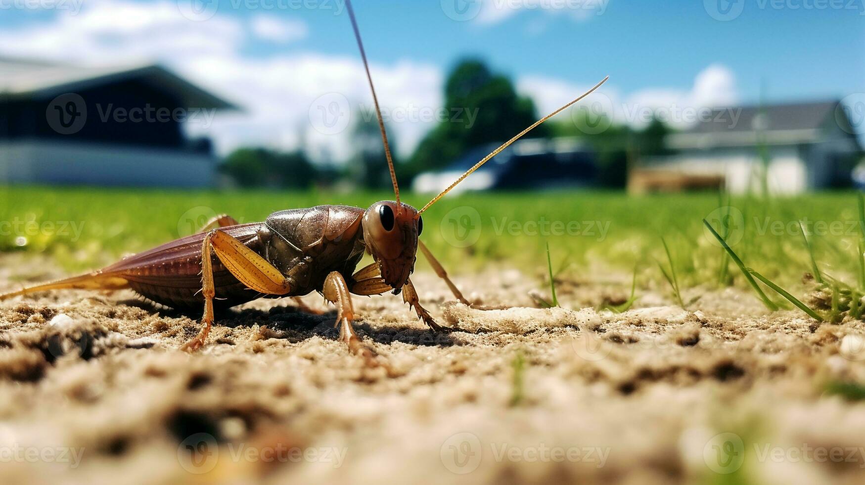 ai generado foto de Grillo en un suelo. generativo ai