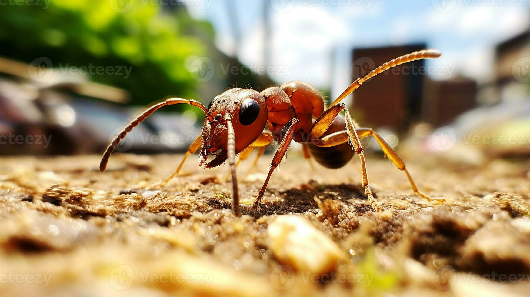 AI generated Photo of Citronella Ant on a ground. Generative AI
