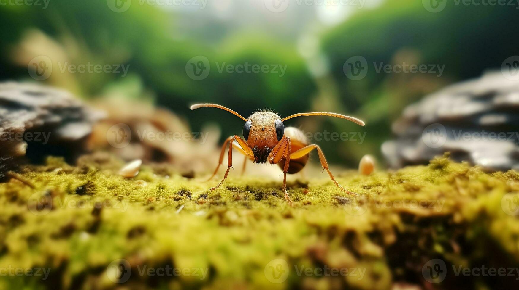 AI generated Photo of Citronella Ant on a ground. Generative AI