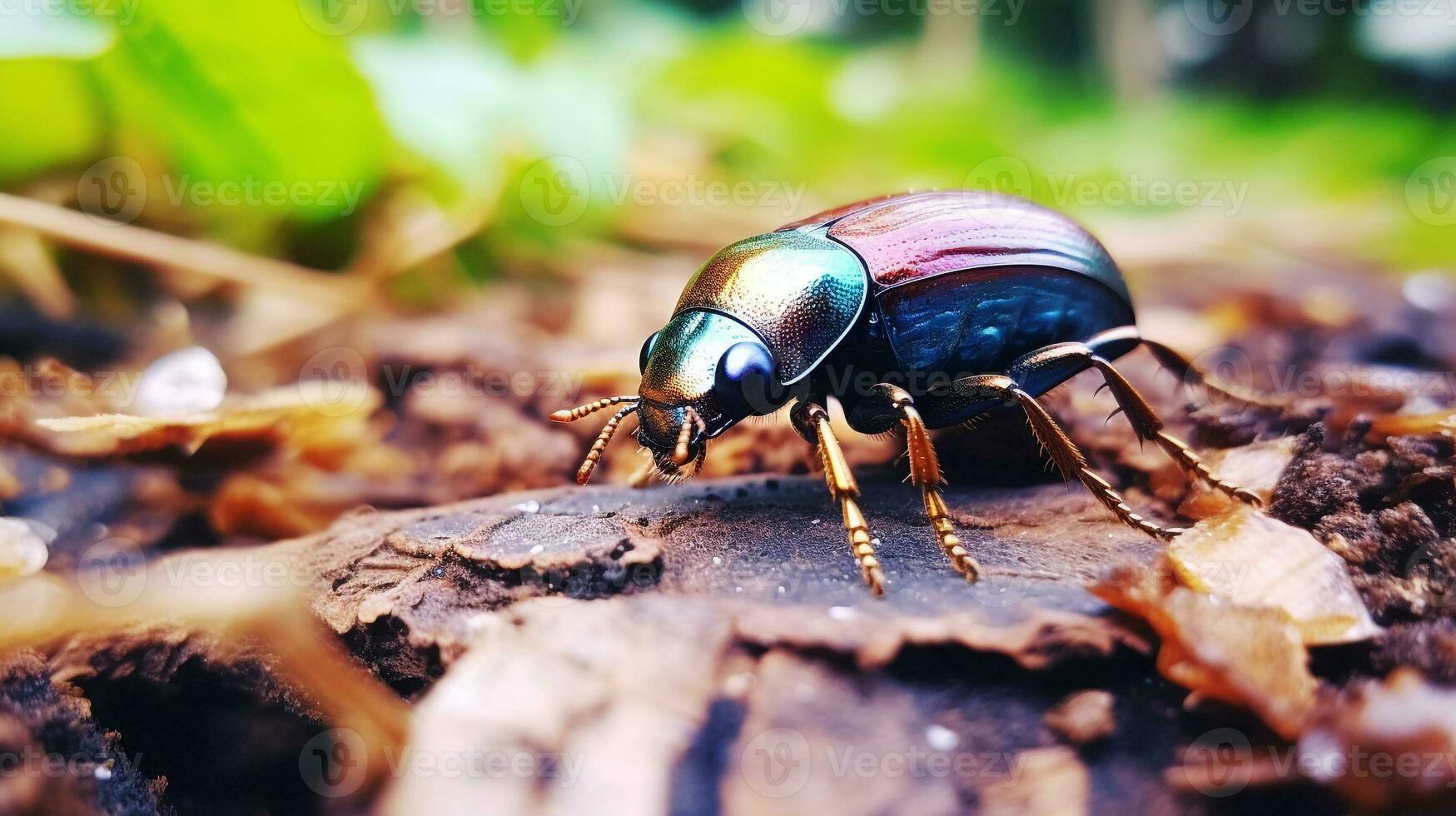AI generated Photo of Beetle on a ground. Generative AI
