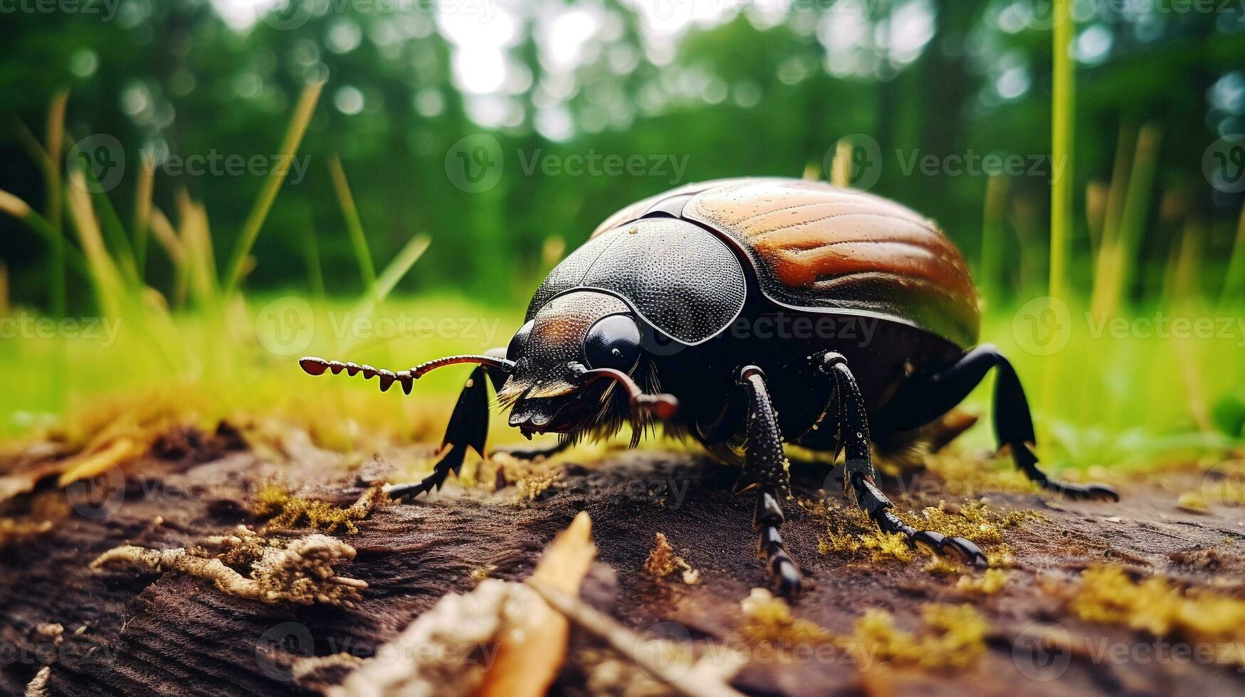 AI generated Photo of Beetle on a ground. Generative AI