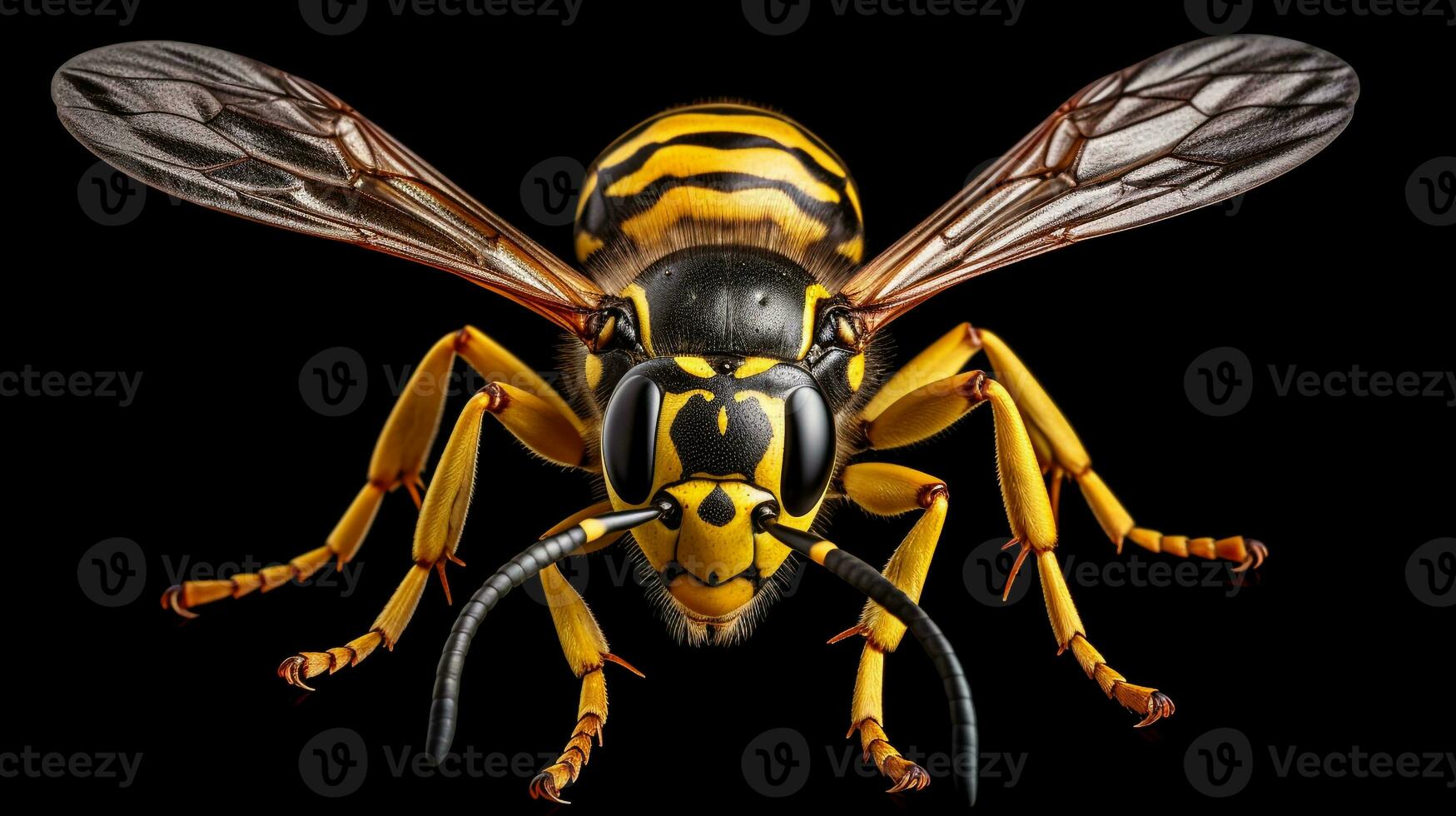 AI generated Photo of Wasp isolated on white background. Generative AI