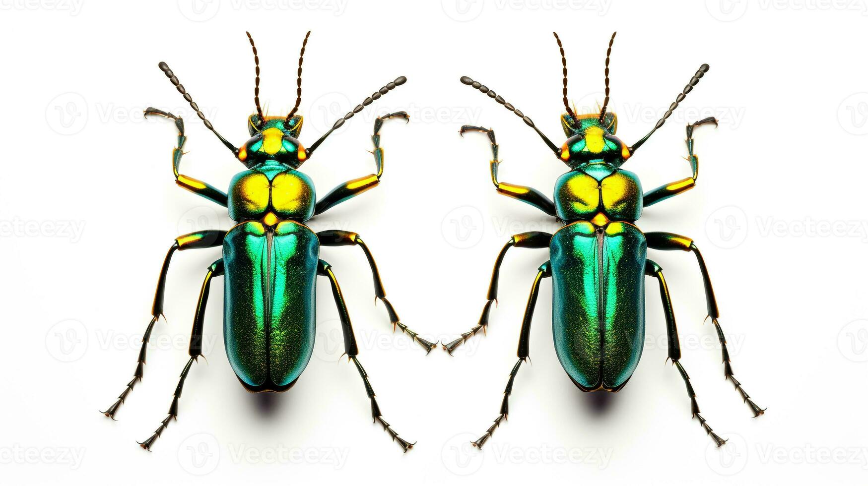 AI generated Photo of Tiger Beetle isolated on white background. Generative AI