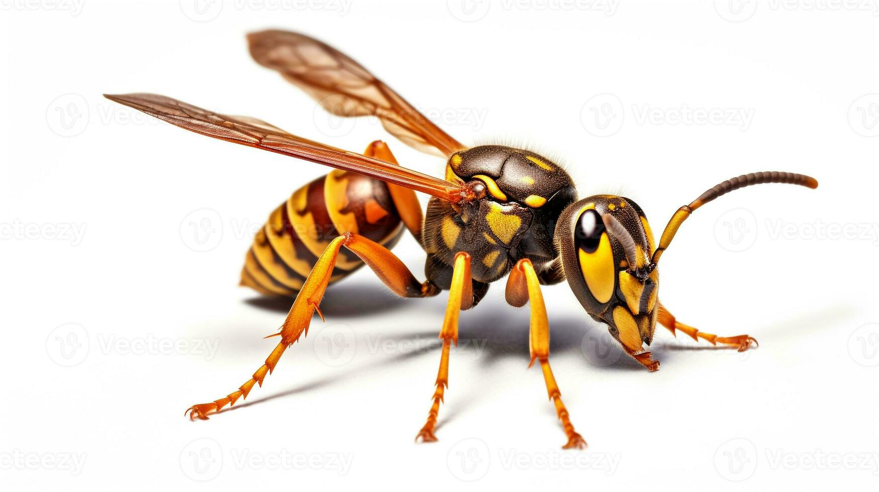 AI generated Photo of Paper Wasp isolated on white background. Generative AI