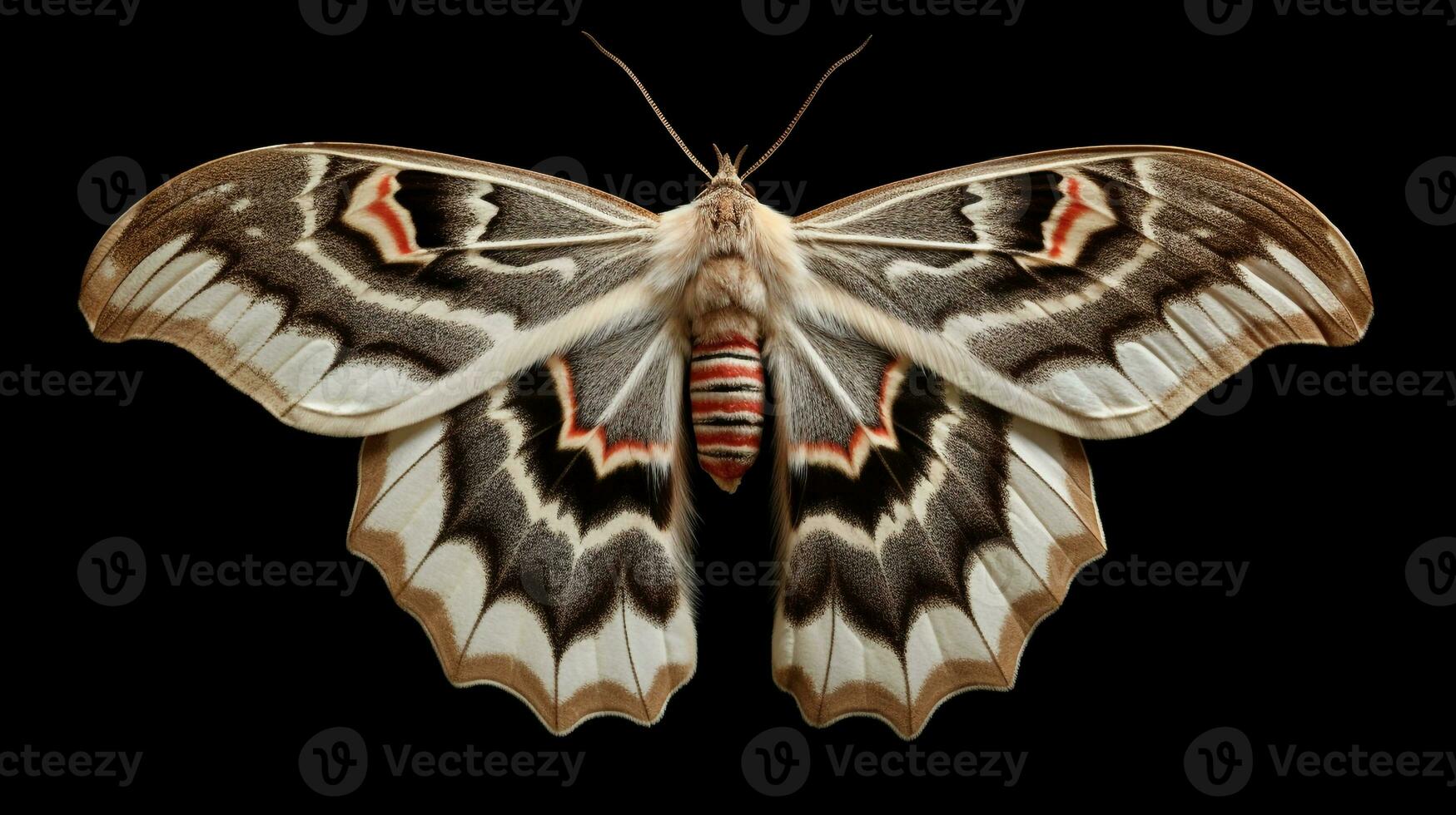 AI generated Photo of Moth isolated on white background. Generative AI