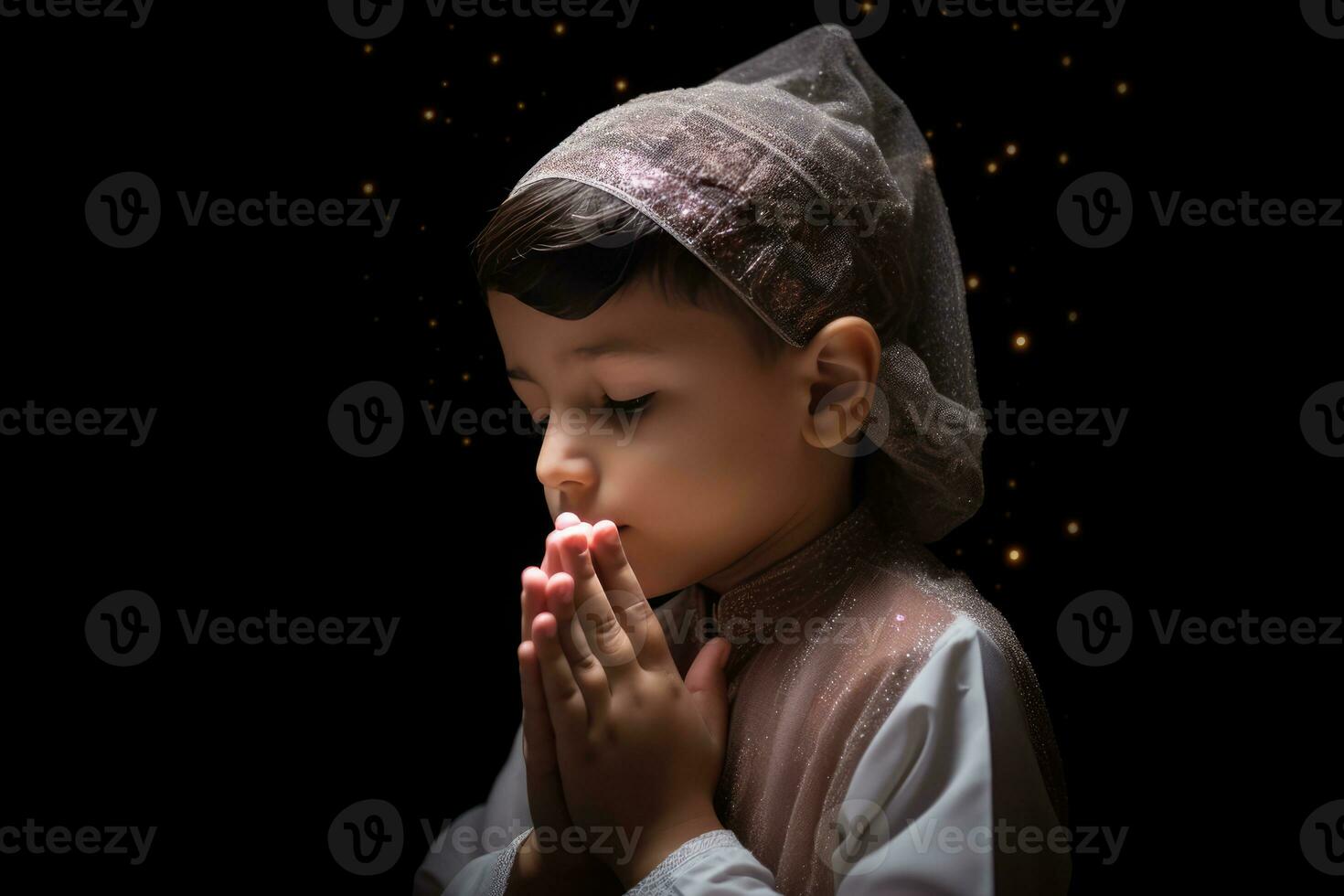 AI generated The Little Praying Boy photo