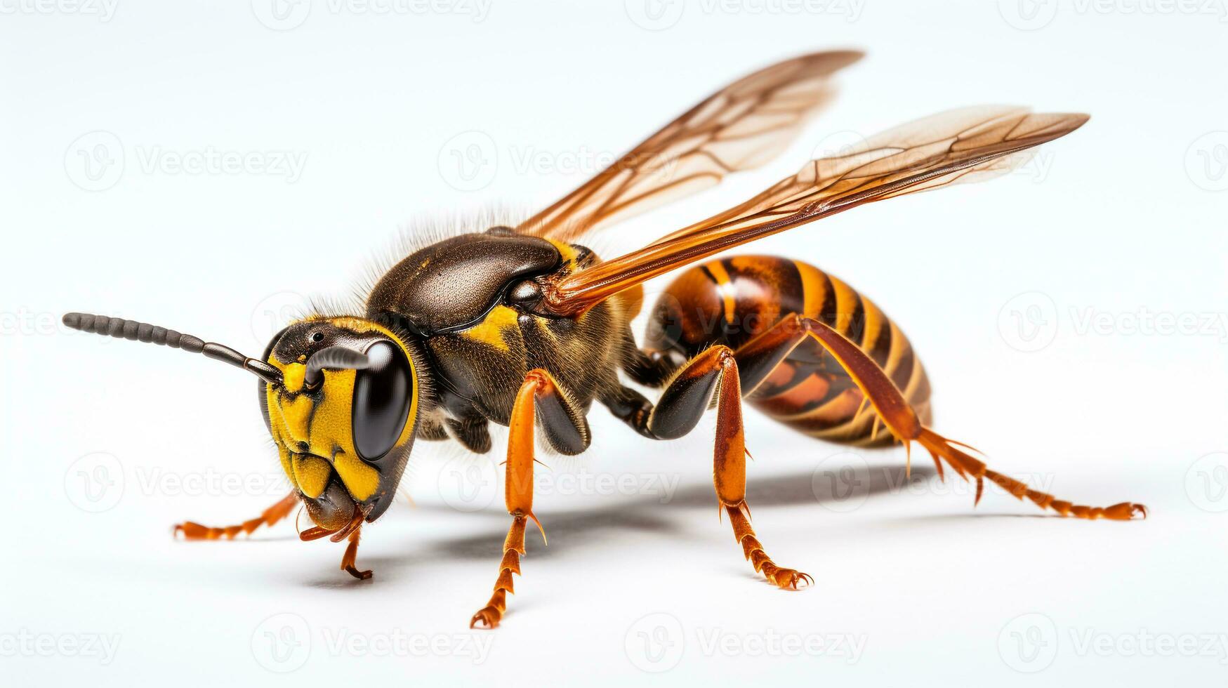 AI generated Photo of Hornet Moth isolated on white background. Generative AI