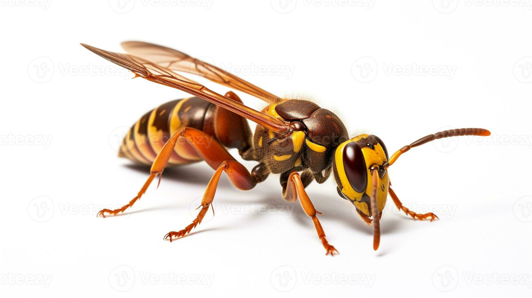 AI generated Photo of Hornet Moth isolated on white background. Generative AI