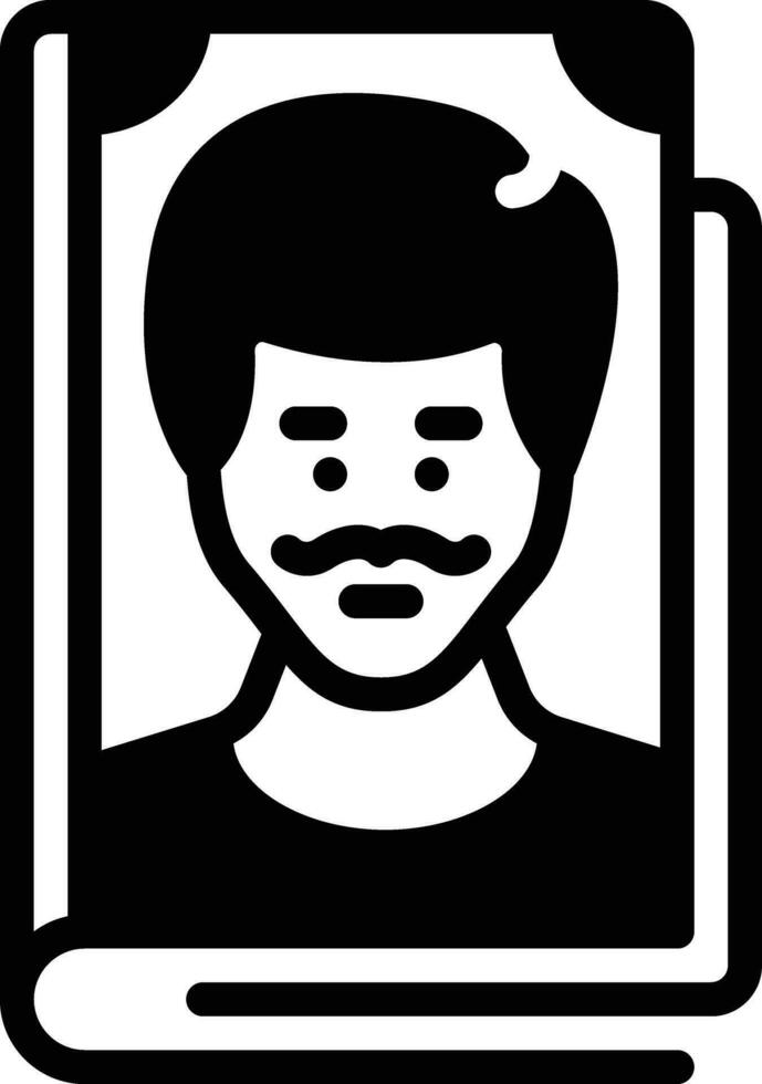 Solid icon for biography vector