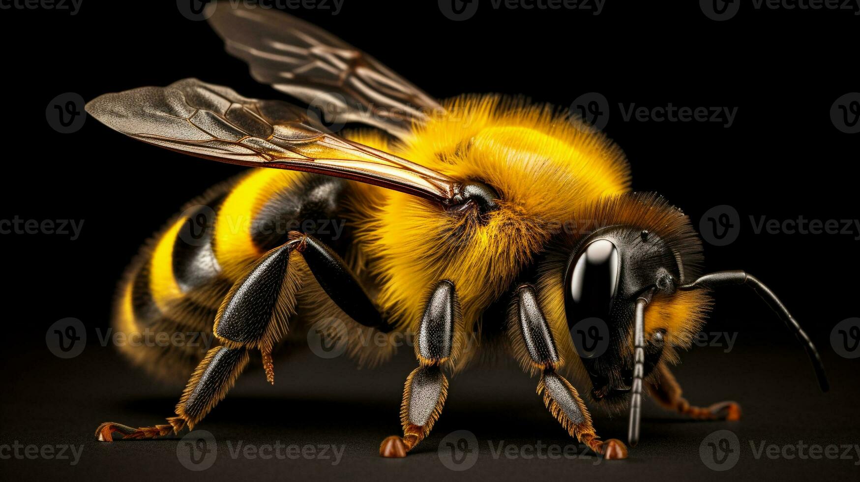 AI generated Photo of Bumblebee isolated on white background. Generative AI