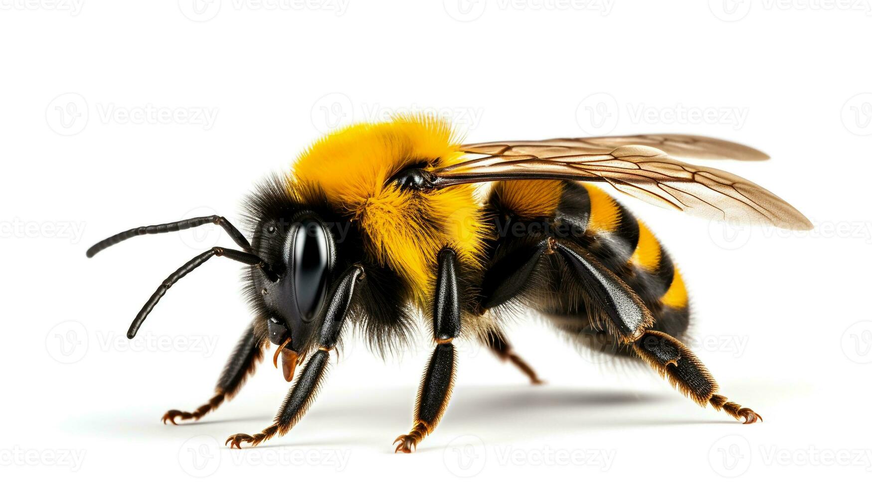 AI generated Photo of Bumblebee isolated on white background. Generative AI