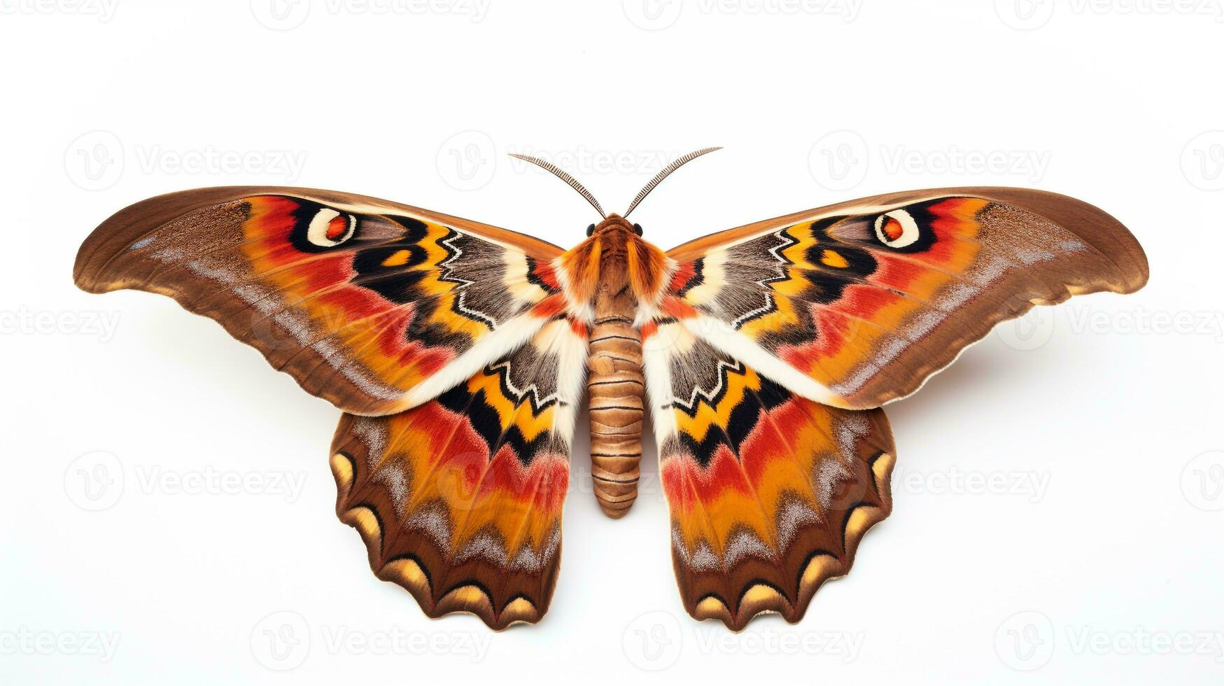 AI generated Photo of Atlas Moth isolated on white background. Generative AI