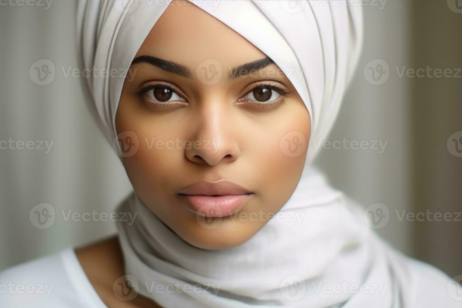 AI generated Elegant Woman with Headscarf photo