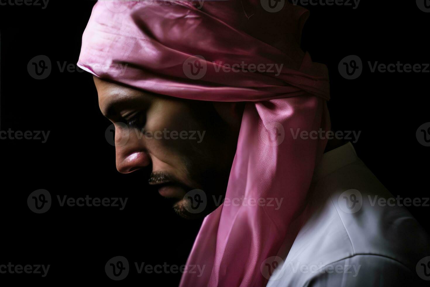AI generated A Man with a Pink Headscarf photo