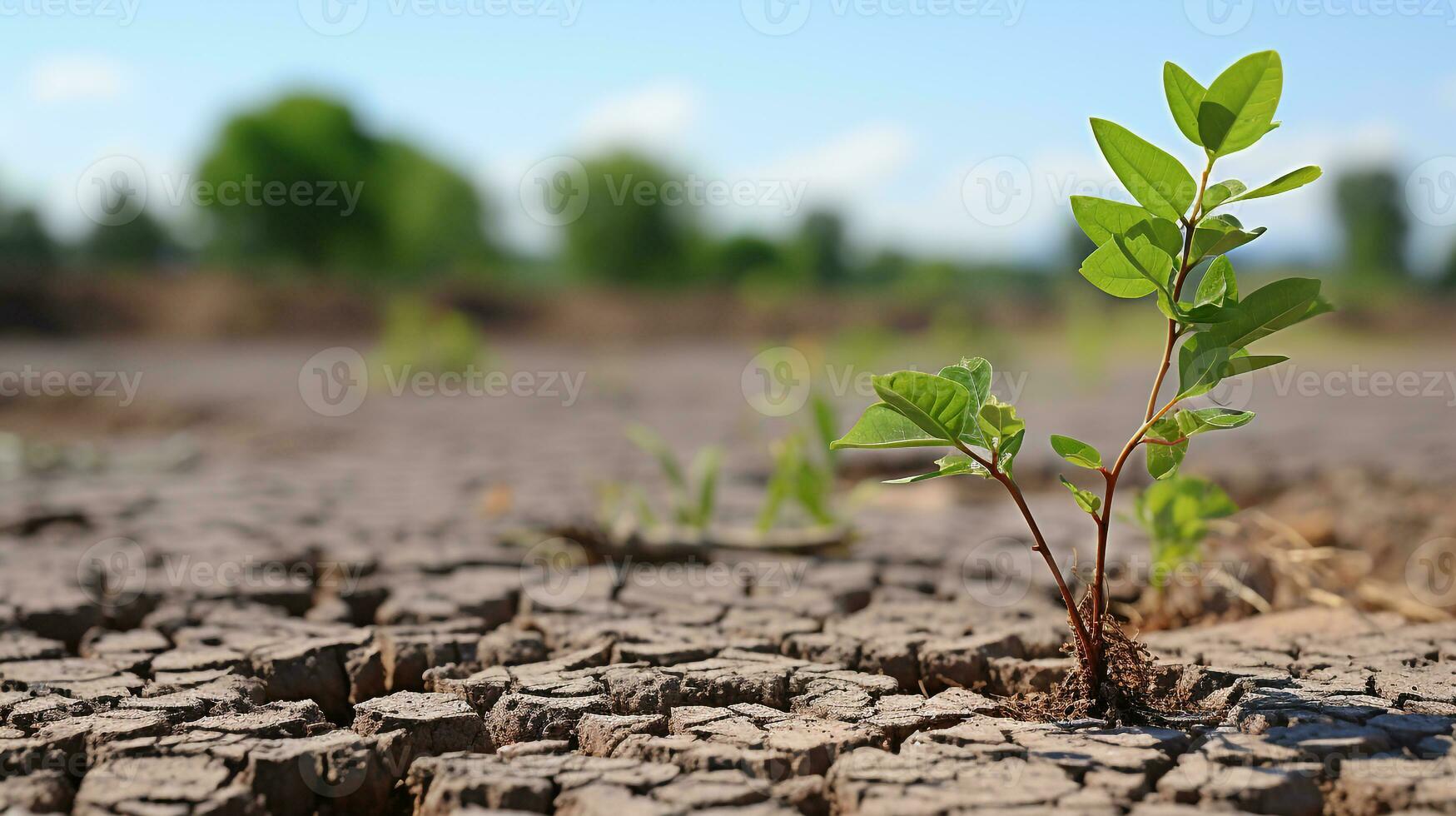 AI generated dry season, crack ground, dry lea. Generative AI photo