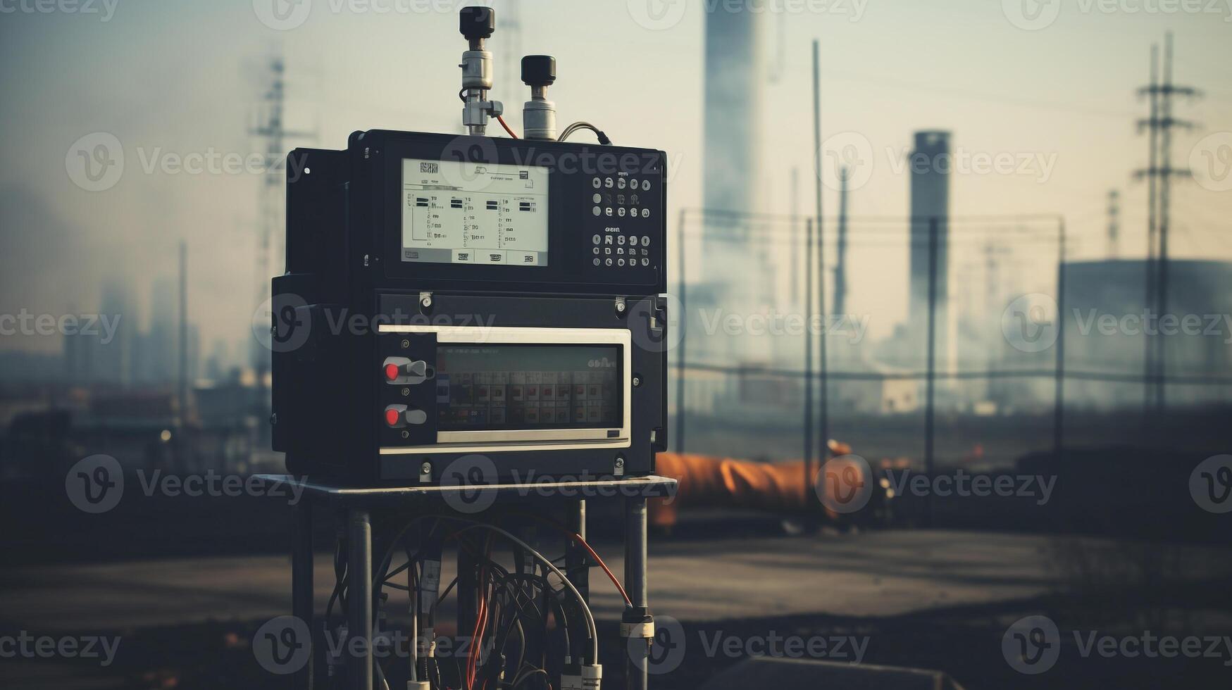 AI generated A photo of an air quality monitoring station in a polluted ... Circuit Diagram