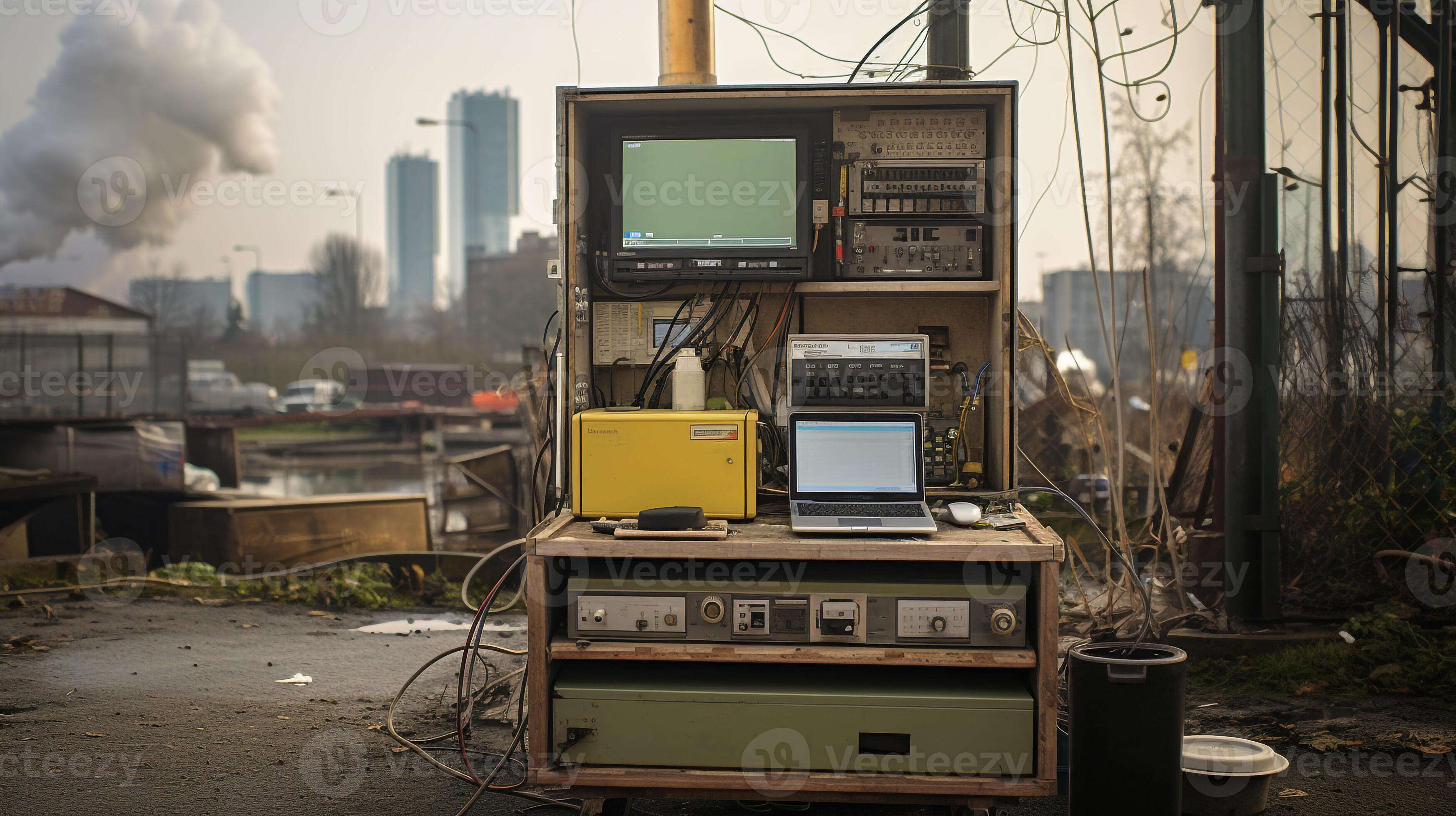 AI generated A photo of an air quality monitoring station in a polluted ... Circuit Diagram