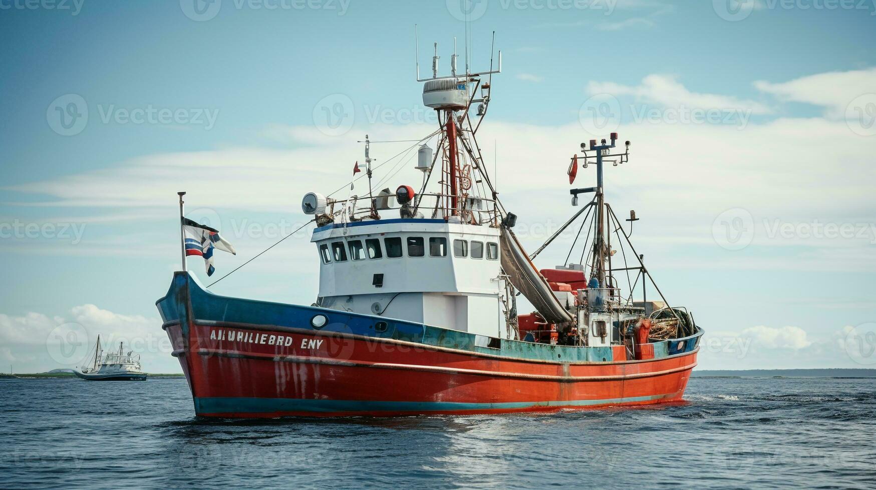 AI generated A photo of a research vessel equipped with advanced technology for studying marine pollution. Generative AI