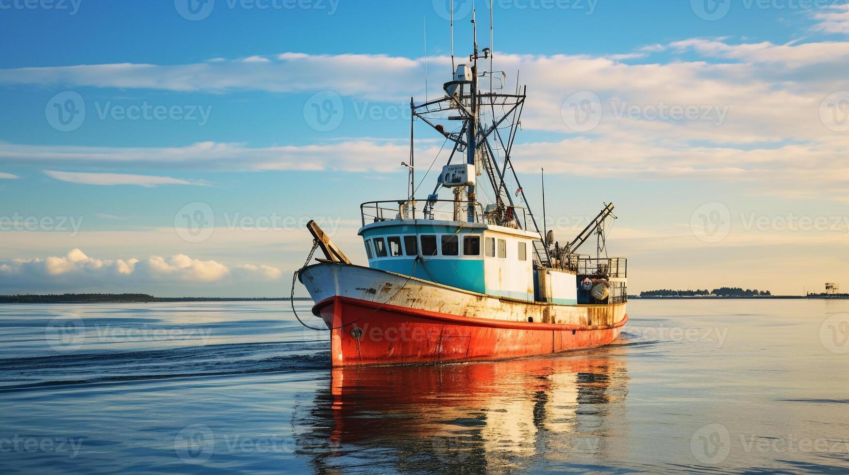 AI generated A photo of a research vessel equipped with advanced technology for studying marine pollution. Generative AI