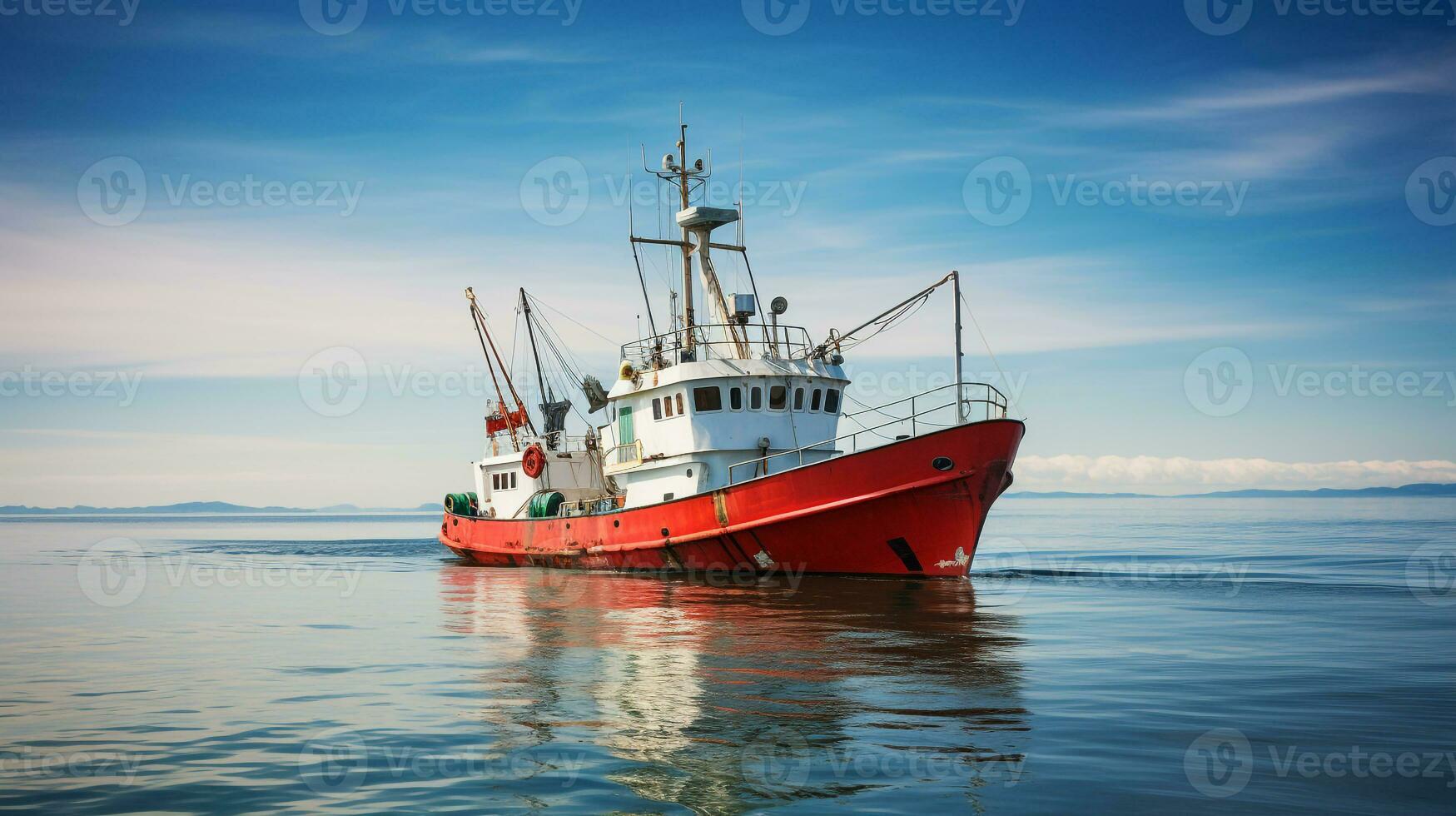 AI generated A photo of a research vessel equipped with advanced technology for studying marine pollution. Generative AI