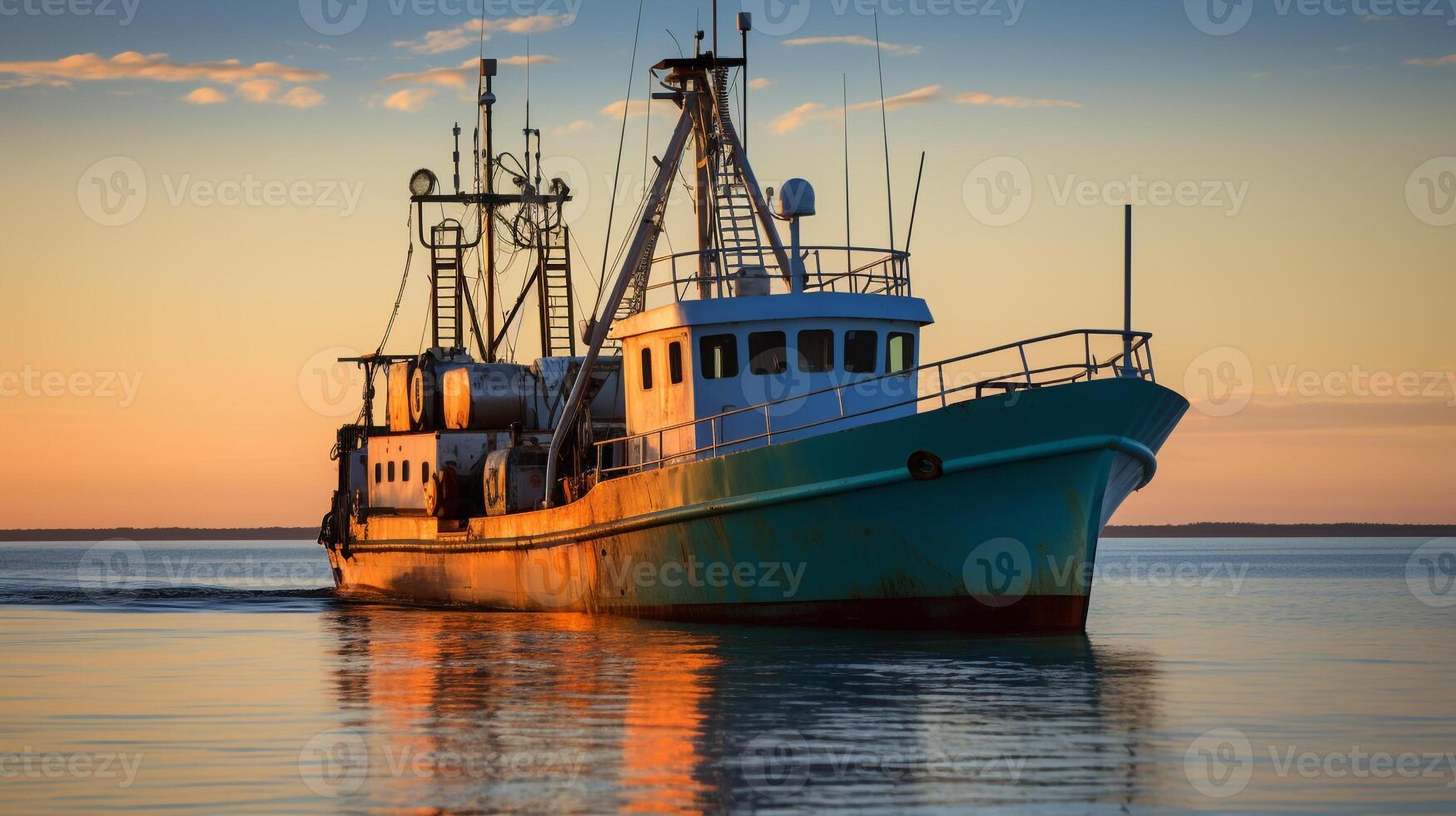 AI generated A photo of a research vessel equipped with advanced technology for studying marine pollution. Generative AI