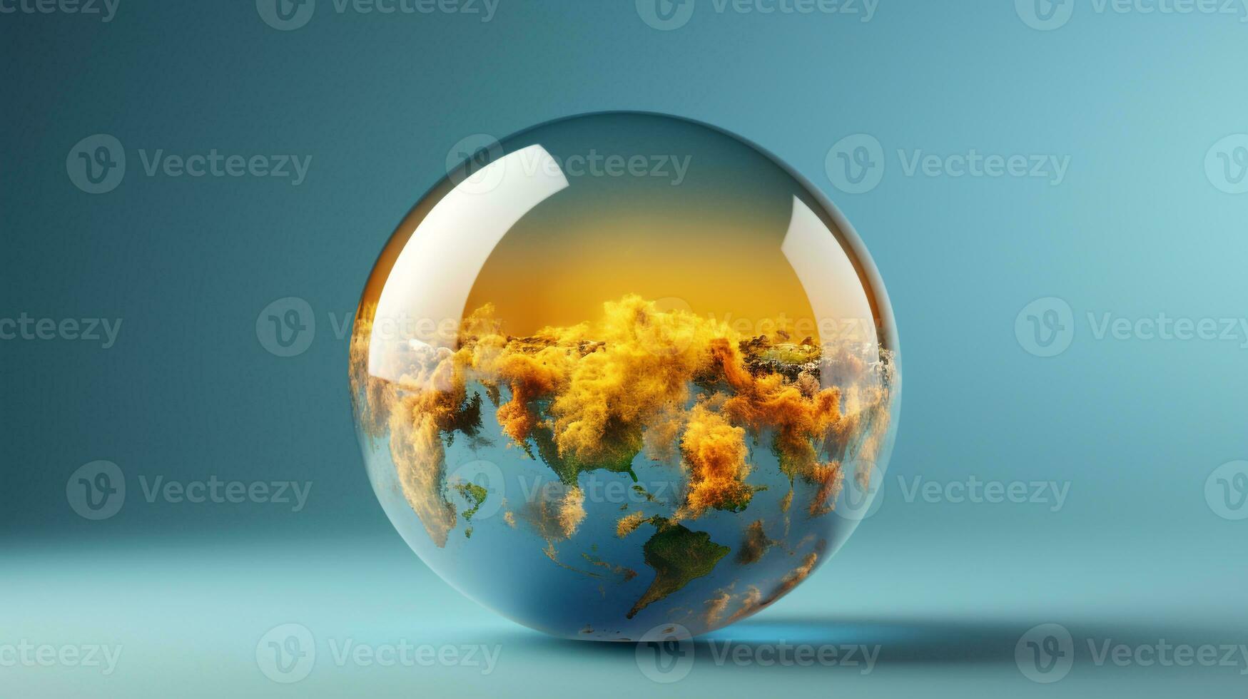 AI generated 3d illustration of global warming. Generative AI photo