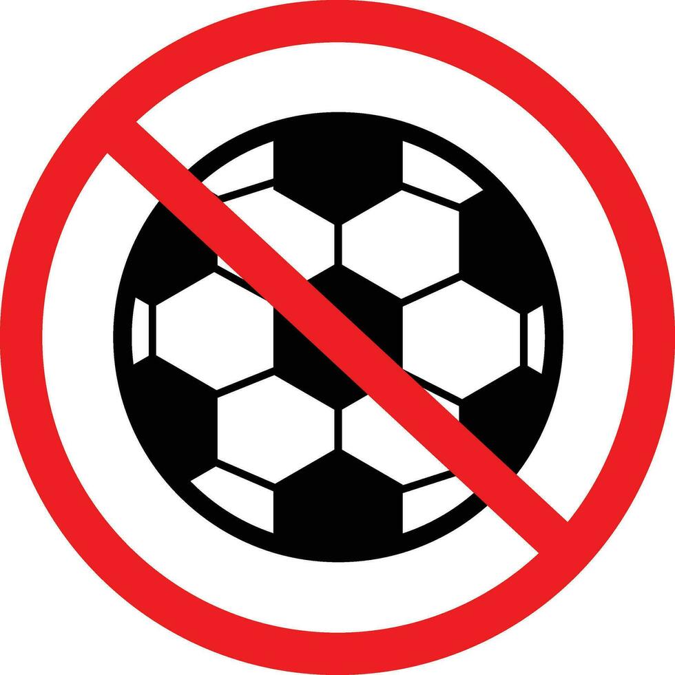 No Soccer, Football or Ball Games Allowed Sign vector