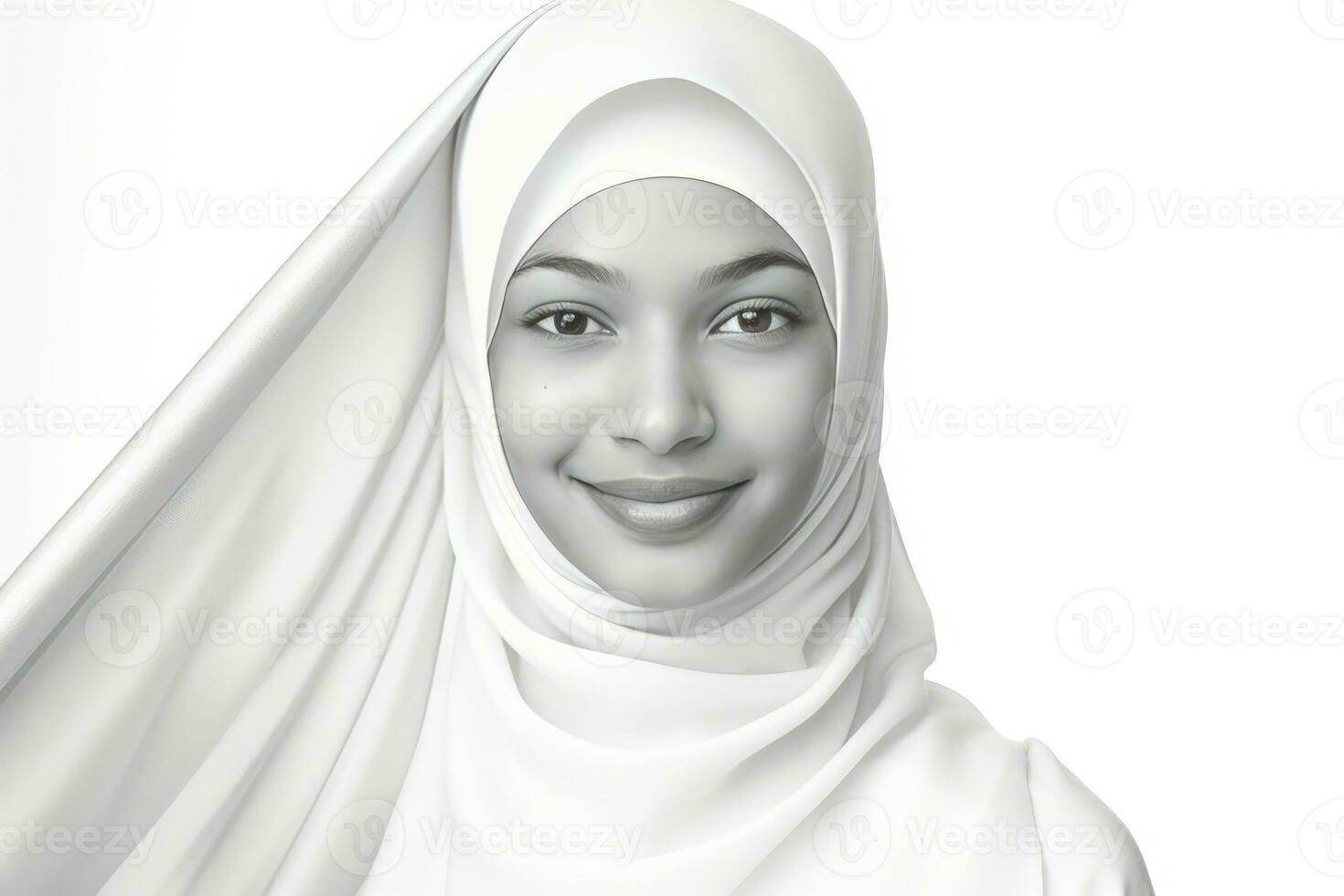 AI generated Beautiful Muslim Woman Wearing Traditional Headscarf photo