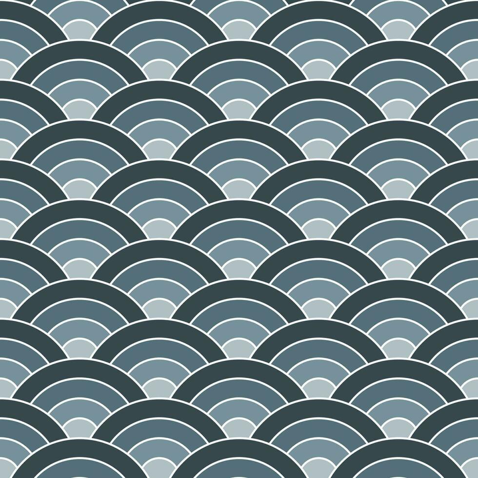 Grey shade of Japanese wave pattern background. Japanese seamless pattern vector. Waves background illustration. for clothing, wrapping paper, backdrop, background, gift card. vector