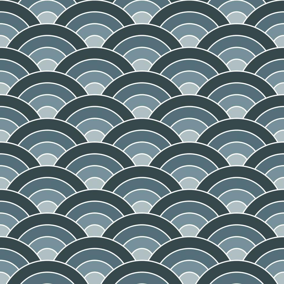 Grey shade of Japanese wave pattern background. Japanese seamless pattern vector. Waves background illustration. for clothing, wrapping paper, backdrop, background, gift card. vector