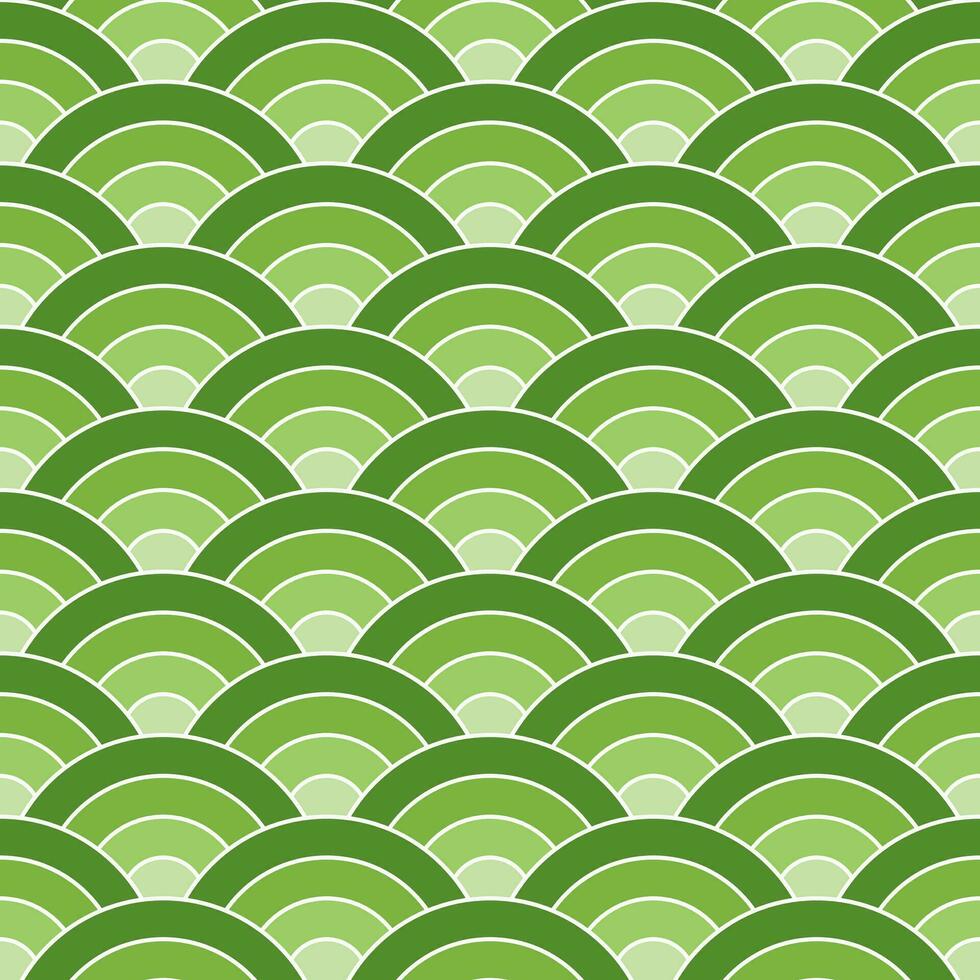 Light green shade of Japanese wave pattern background. Japanese seamless pattern vector. Waves background illustration. for clothing, wrapping paper, backdrop, background, gift card. vector