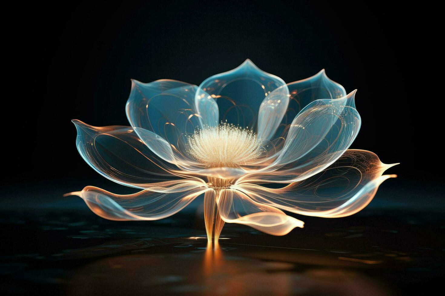 AI generated Glowing flower wallpaper, lose up of flower Ai generated photo