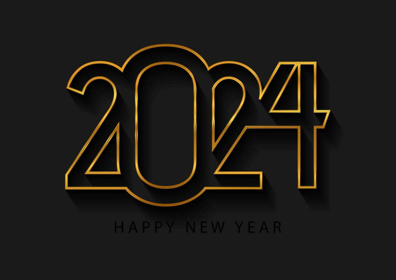gold and black Happy New Year design vector