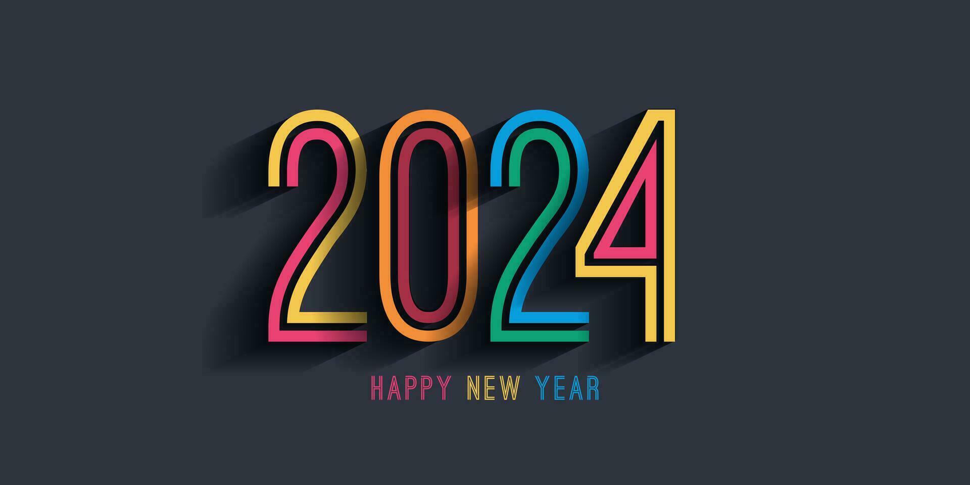 diseño de banner colorido feliz año nuevo vector