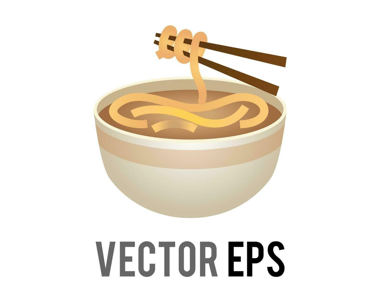 A bowl of steaming hot food Japanese ramen noodles icon vector