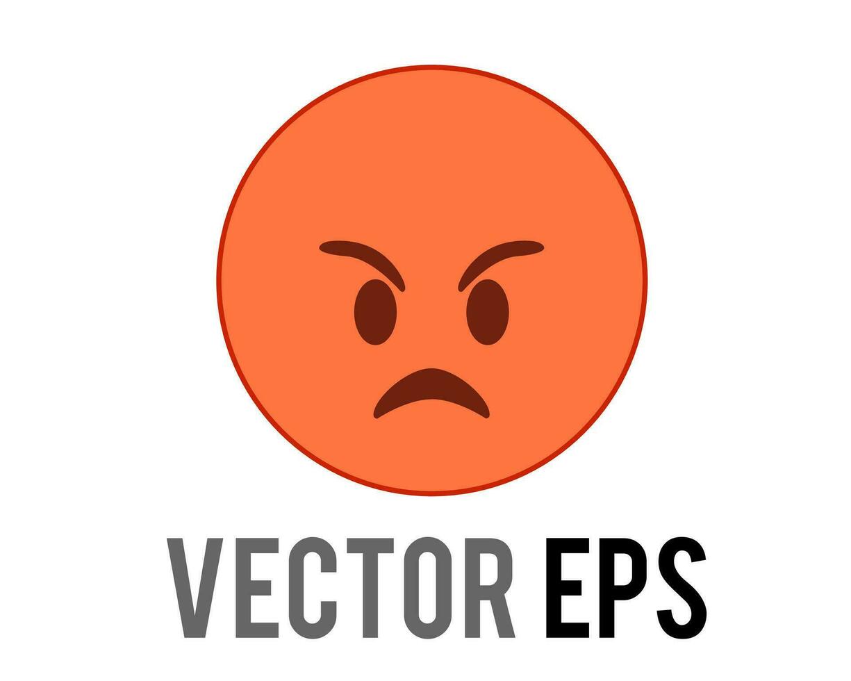 Angry red angry with black bar face icon vector