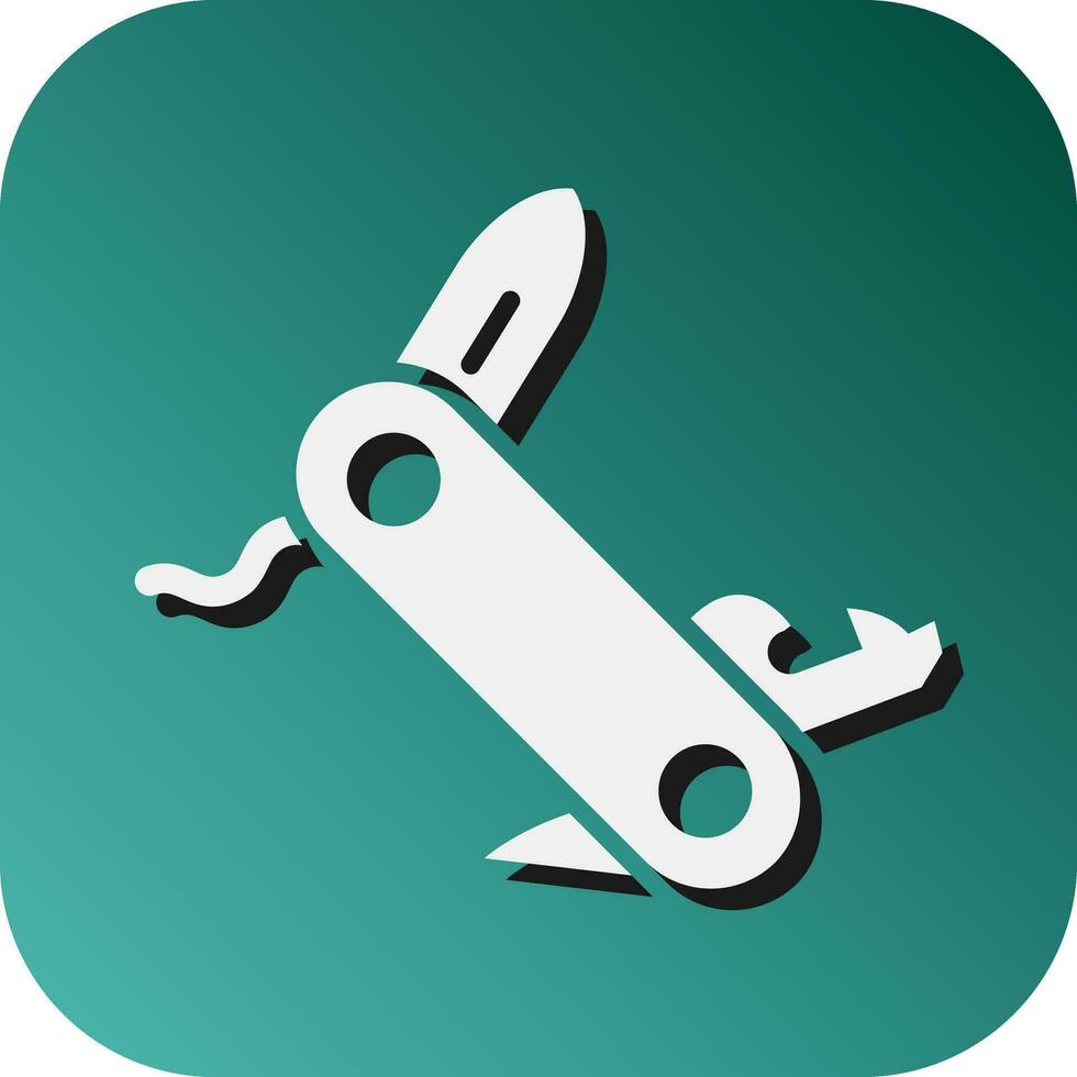 Swiss Knife Vector Glyph Gradient Background Icon For Personal And Commercial Use.