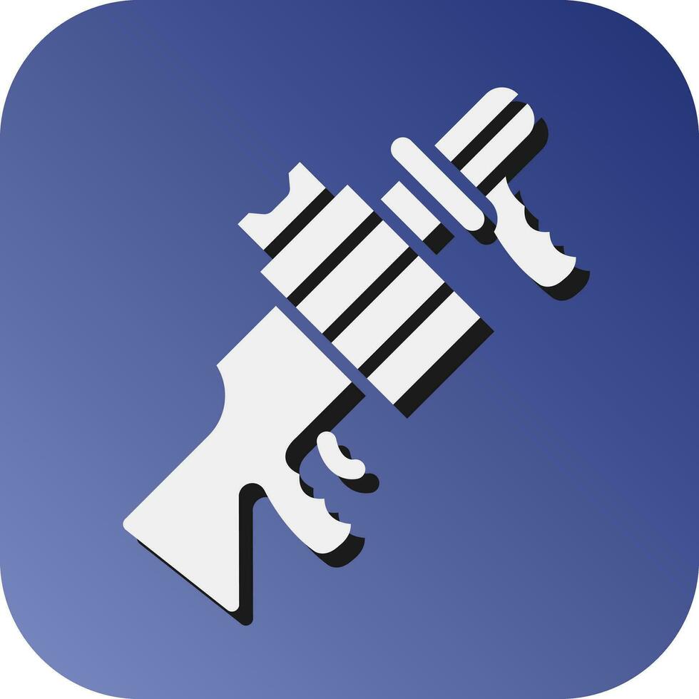 Grenade Launcher Vector Glyph Gradient Background Icon For Personal And Commercial Use.