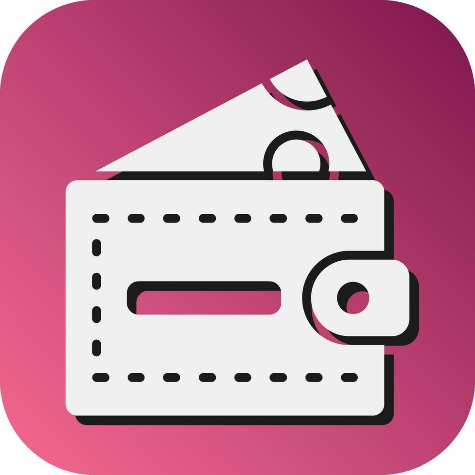Wallet Vector Glyph Gradient Background Icon For Personal And Commercial Use.