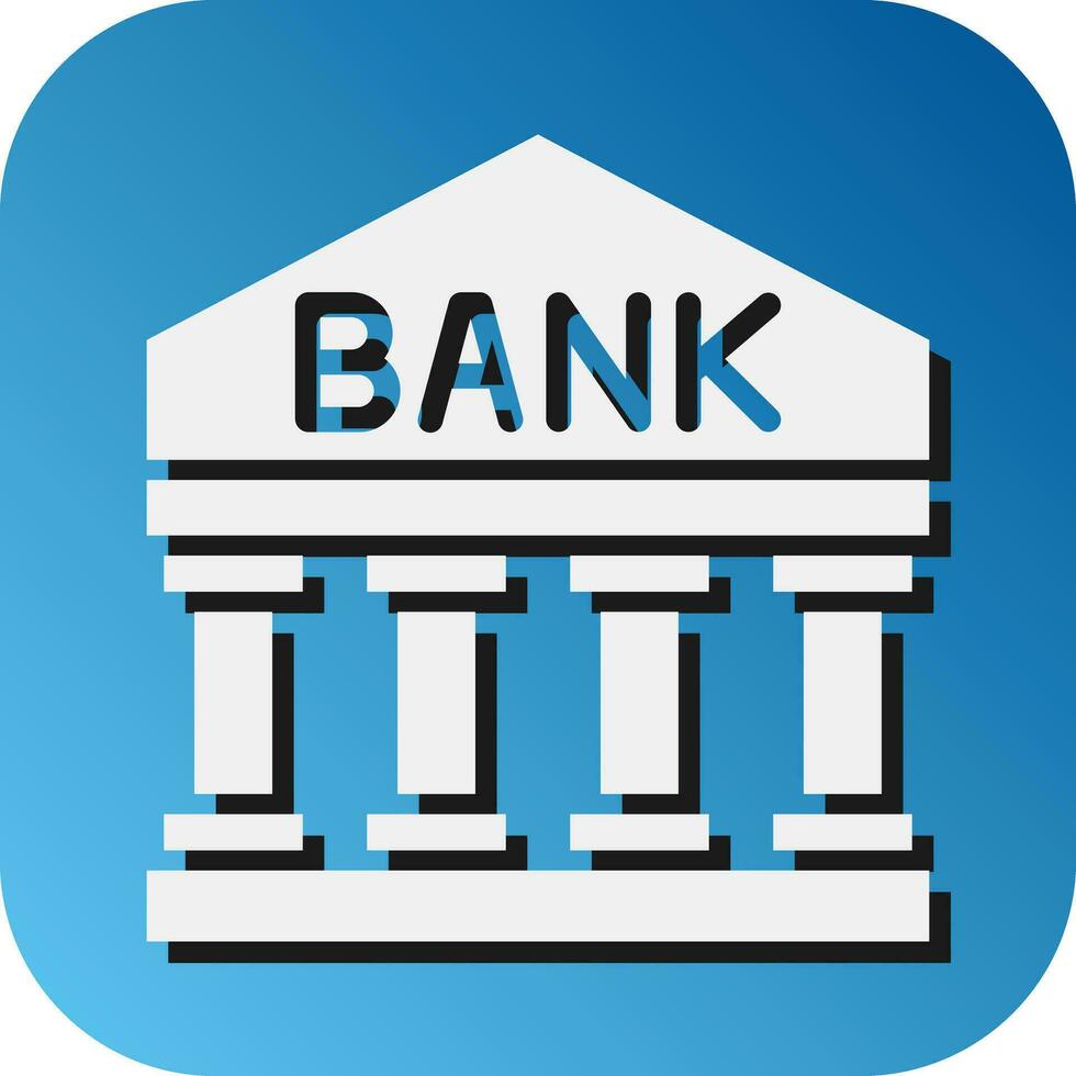 Bank Vector Glyph Gradient Background Icon For Personal And Commercial Use.