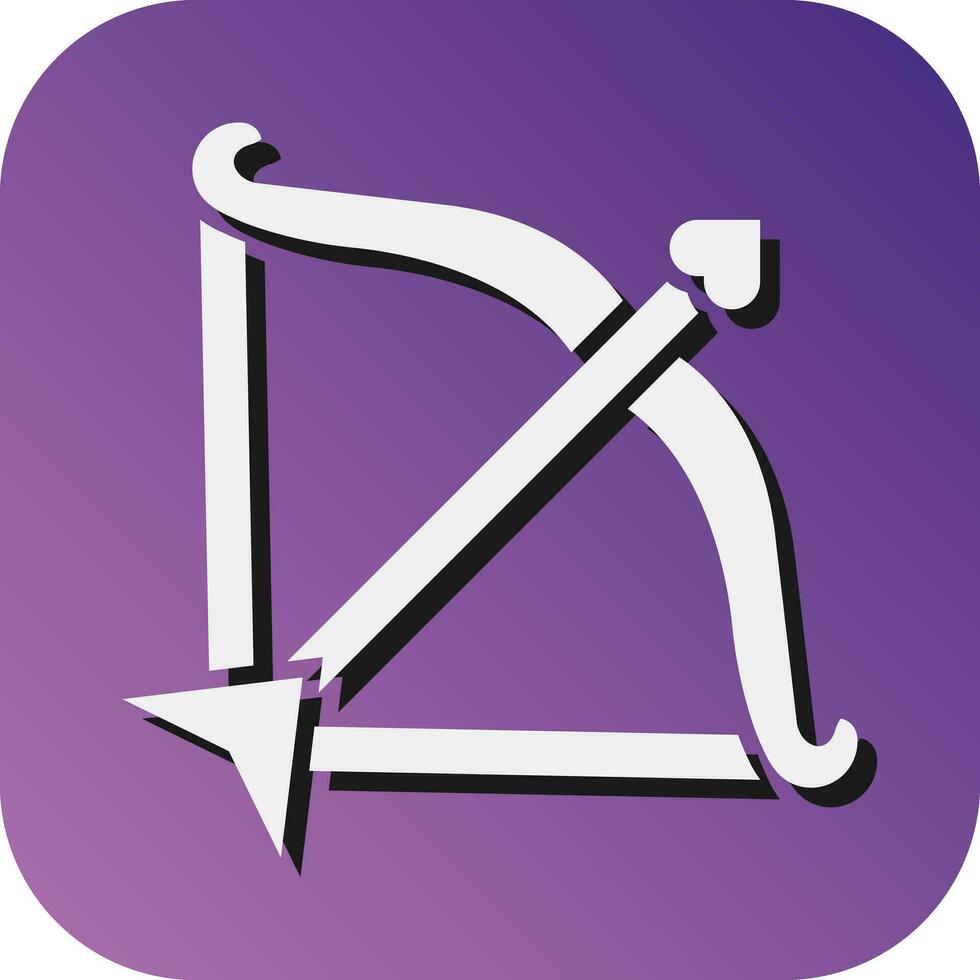 Bow And Arrow Vector Glyph Gradient Background Icon For Personal And Commercial Use.