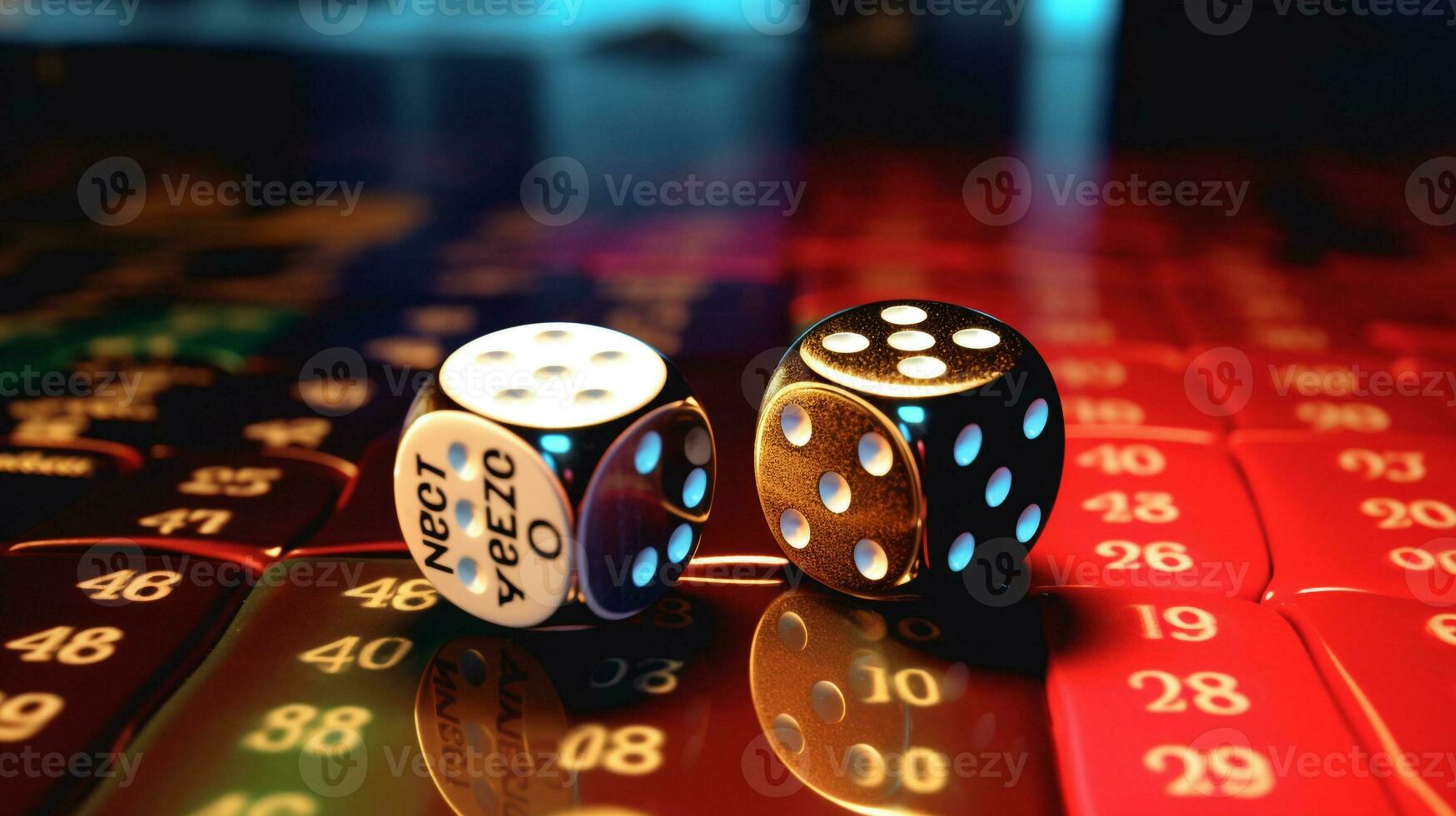 AI generated Photo of a pair of dice with currency symbols instead. Generative AI