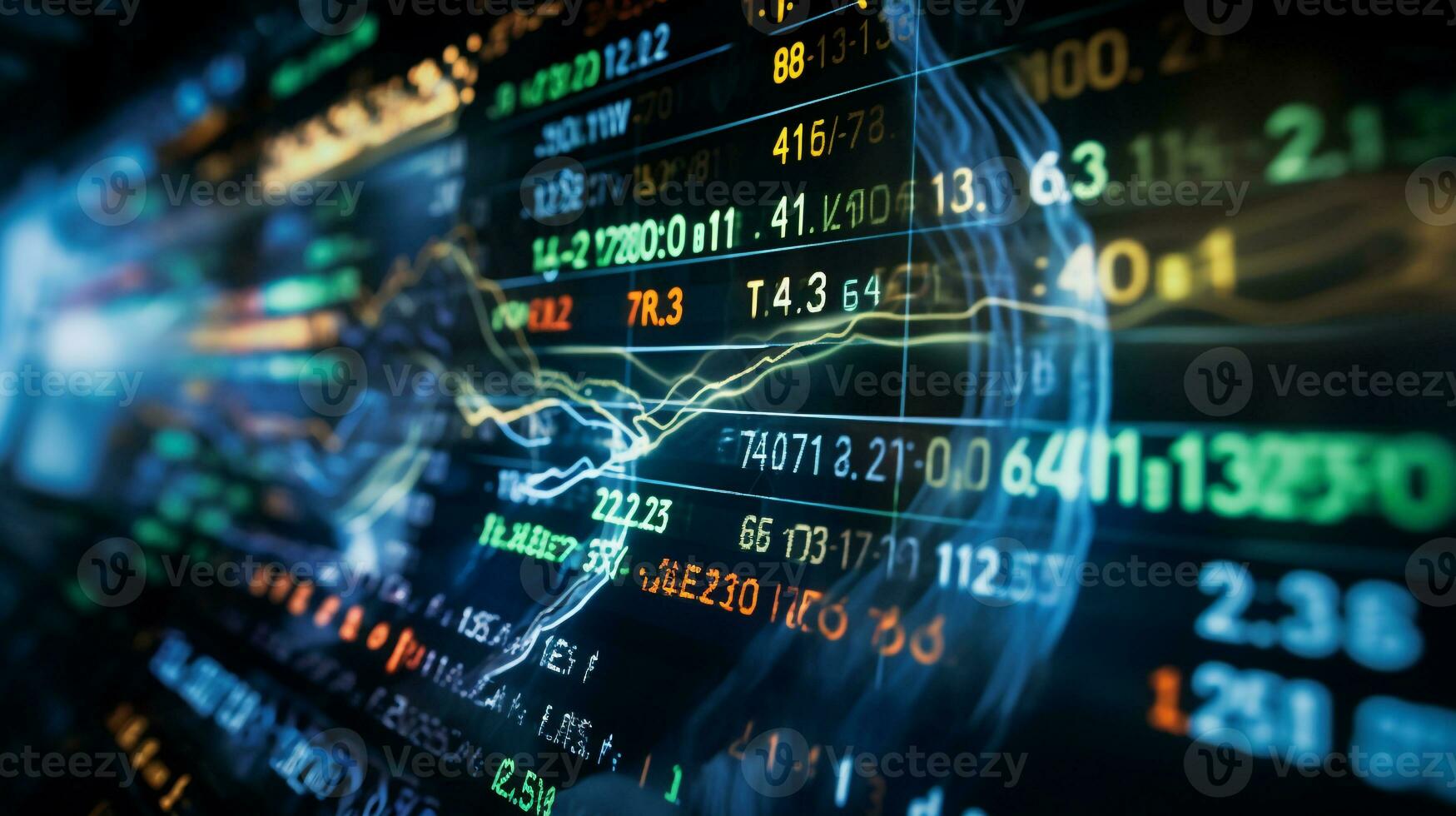 AI generated Photo of a close-up shot of a stock market ticker. Generative AI