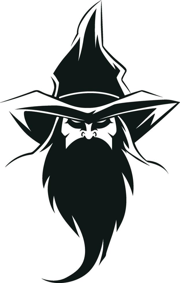 wizard logo design aggressive expression vector illustration