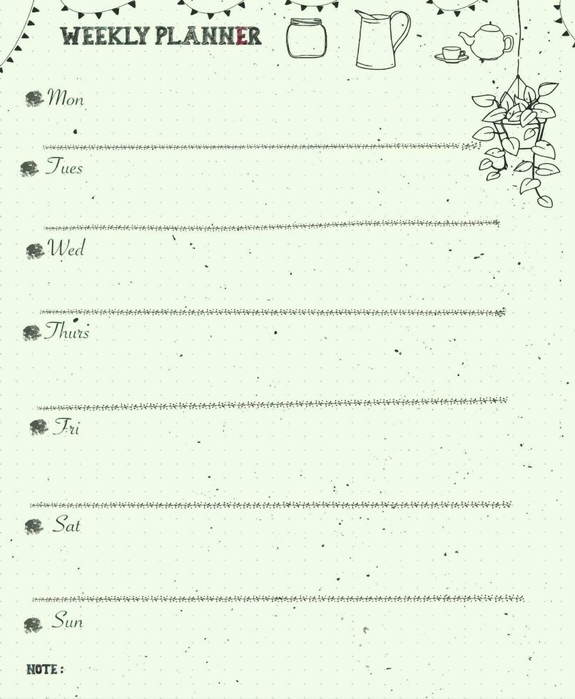 Vector background notebook plan table element template