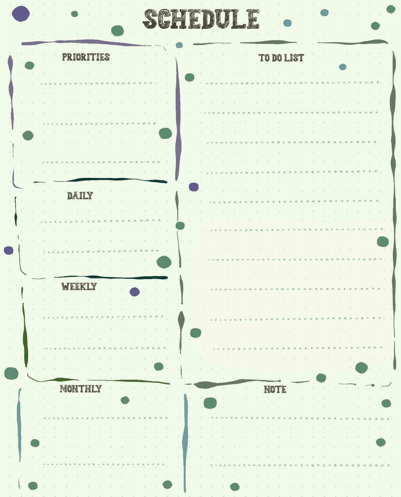Colorful notebook background planning schedule vector